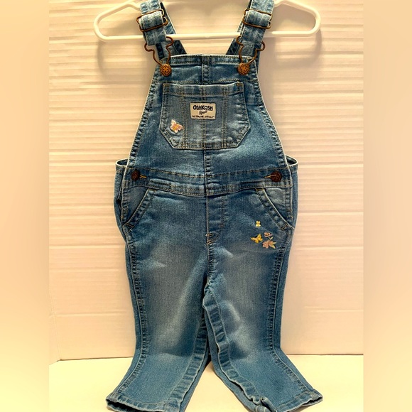 OshKosh B’gosh Overalls with Floral Embroidery - Picture 1 of 2